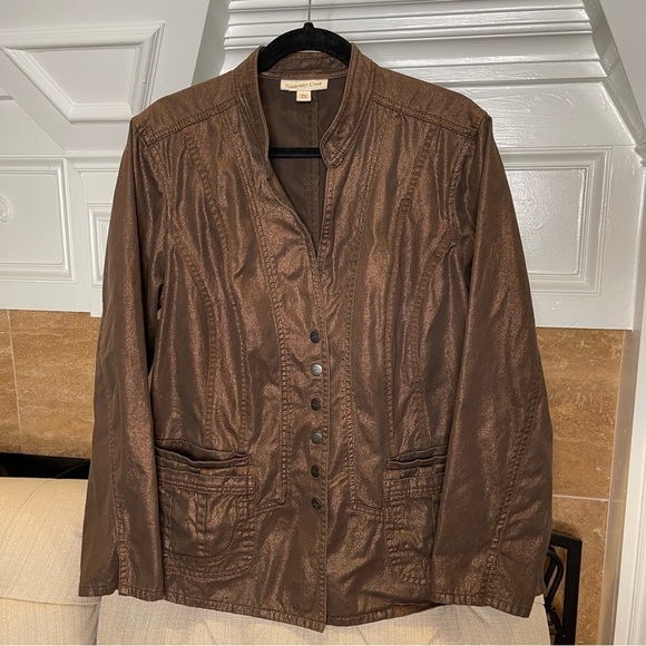 Coldwater Creek Bronze Snap Closure Jacket Sz W18 - Picture 1 of 8